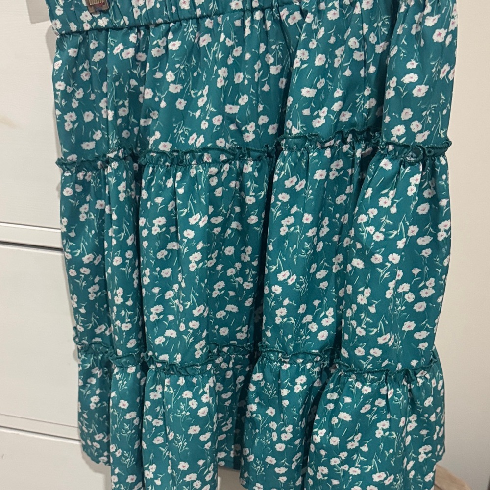 Floral Teal Skirt